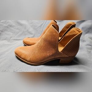 Lucky Brand Brown Perforated Ankle Booties